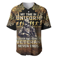 Polynesia Veterans Day Baseball Jersey Thank You Veterans Polynesian Pattern LT05 Gold - Polynesian Pride