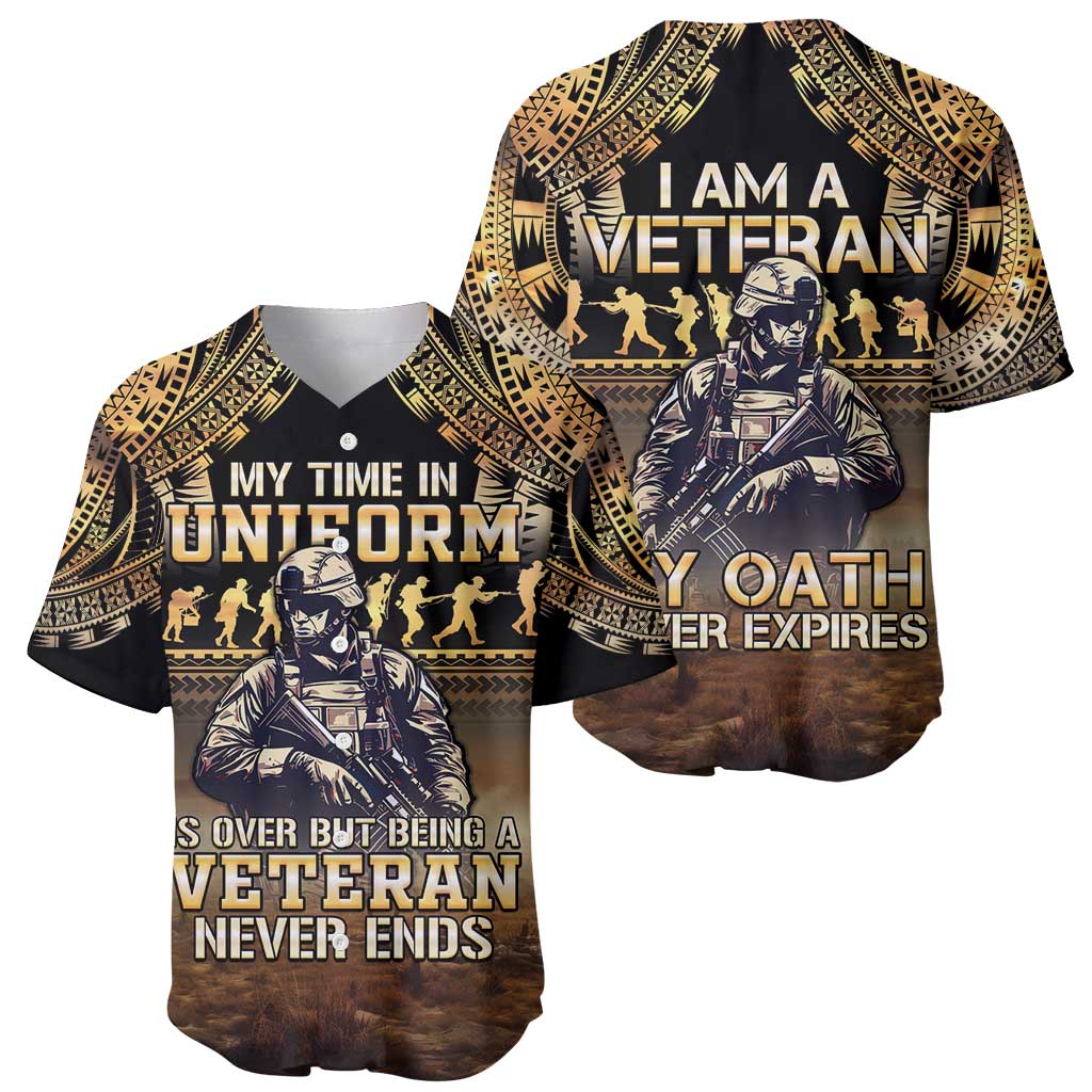 Polynesia Veterans Day Baseball Jersey Thank You Veterans Polynesian Pattern LT05 - Polynesian Pride