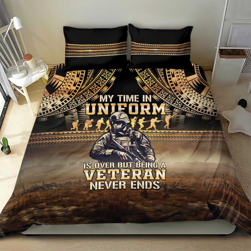 Polynesia Veterans Day Bedding Set Thank You Veterans Polynesian Pattern