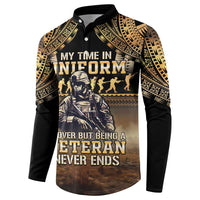 Polynesia Veterans Day Button Sweatshirt Thank You Veterans Polynesian Pattern LT05 - Polynesian Pride