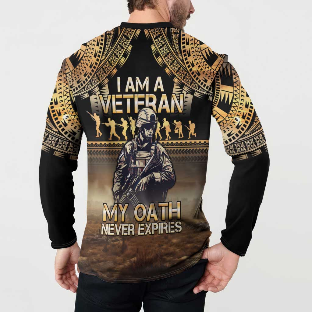 Polynesia Veterans Day Button Sweatshirt Thank You Veterans Polynesian Pattern LT05 - Polynesian Pride
