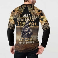 Polynesia Veterans Day Button Sweatshirt Thank You Veterans Polynesian Pattern LT05 - Polynesian Pride