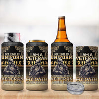 Polynesia Veterans Day 4 in 1 Can Cooler Tumbler Thank You Veterans Polynesian Pattern