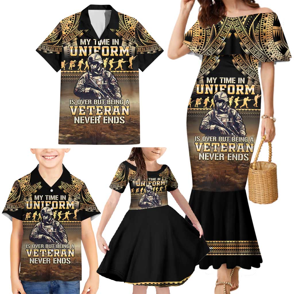 Polynesia Veterans Day Family Matching Mermaid Dress and Hawaiian Shirt Thank You Veterans Polynesian Pattern LT05 - Polynesian Pride