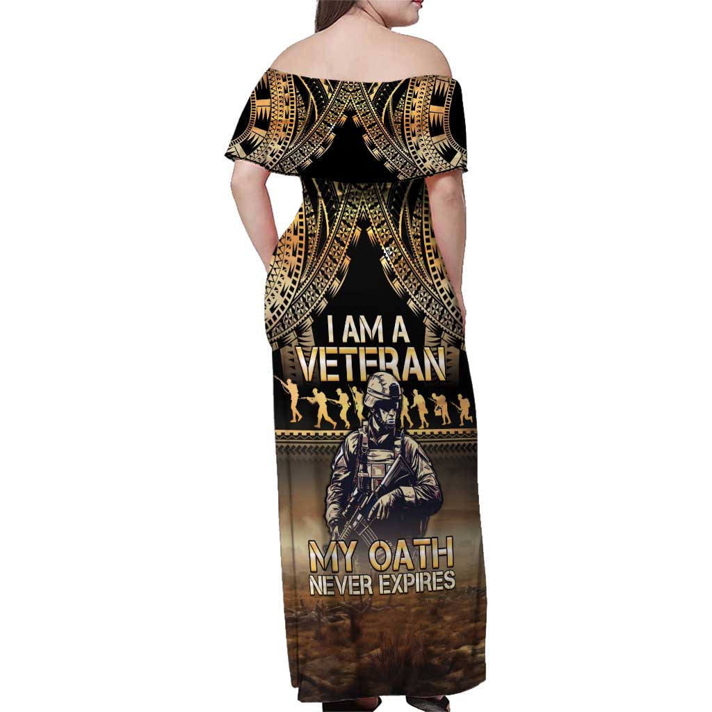 Polynesia Veterans Day Family Matching Off Shoulder Maxi Dress and Hawaiian Shirt Thank You Veterans Polynesian Pattern LT05 - Polynesian Pride