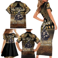 Polynesia Veterans Day Family Matching Short Sleeve Bodycon Dress and Hawaiian Shirt Thank You Veterans Polynesian Pattern LT05 - Polynesian Pride