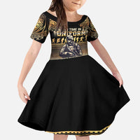 Polynesia Veterans Day Family Matching Tank Maxi Dress and Hawaiian Shirt Thank You Veterans Polynesian Pattern LT05 Daughter's Dress Gold - Polynesian Pride