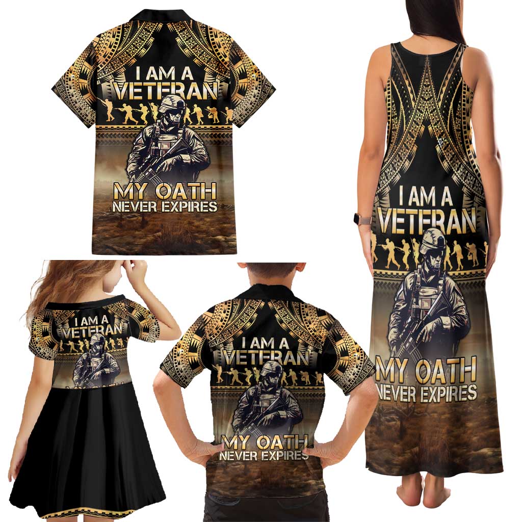 Polynesia Veterans Day Family Matching Tank Maxi Dress and Hawaiian Shirt Thank You Veterans Polynesian Pattern LT05 - Polynesian Pride