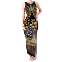 Polynesia Veterans Day Family Matching Tank Maxi Dress and Hawaiian Shirt Thank You Veterans Polynesian Pattern LT05 Mom's Dress Gold - Polynesian Pride