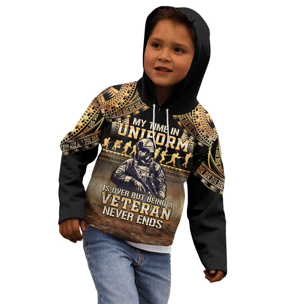 Polynesia Veterans Day Kid Hoodie Thank You Veterans Polynesian Pattern