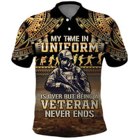 Polynesia Veterans Day Polo Shirt Thank You Veterans Polynesian Pattern