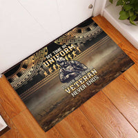 Polynesia Veterans Day Rubber Doormat Thank You Veterans Polynesian Pattern LT05 - Polynesian Pride