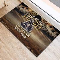 Polynesia Veterans Day Rubber Doormat Thank You Veterans Polynesian Pattern LT05 - Polynesian Pride