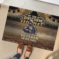 Polynesia Veterans Day Rubber Doormat Thank You Veterans Polynesian Pattern LT05 - Polynesian Pride