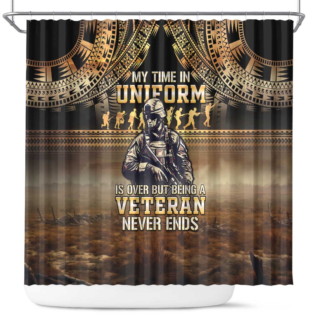 Polynesia Veterans Day Shower Curtain Thank You Veterans Polynesian Pattern