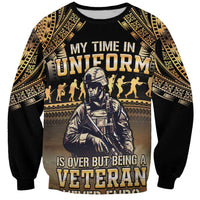 Polynesia Veterans Day Sweatshirt Thank You Veterans Polynesian Pattern