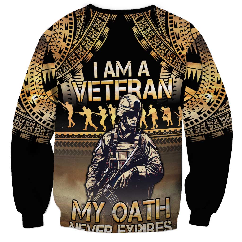 Polynesia Veterans Day Sweatshirt Thank You Veterans Polynesian Pattern