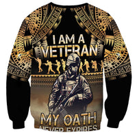 Polynesia Veterans Day Sweatshirt Thank You Veterans Polynesian Pattern