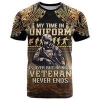 Polynesia Veterans Day T Shirt Thank You Veterans Polynesian Pattern LT05 Gold - Polynesian Pride