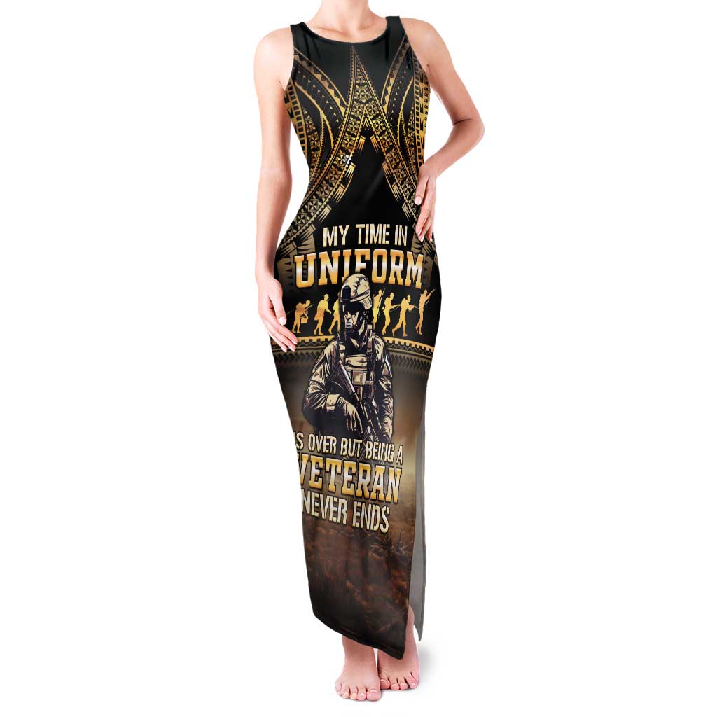 Polynesia Veterans Day Tank Maxi Dress Thank You Veterans Polynesian Pattern