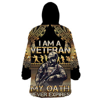 Polynesia Veterans Day Wearable Blanket Hoodie Thank You Veterans Polynesian Pattern
