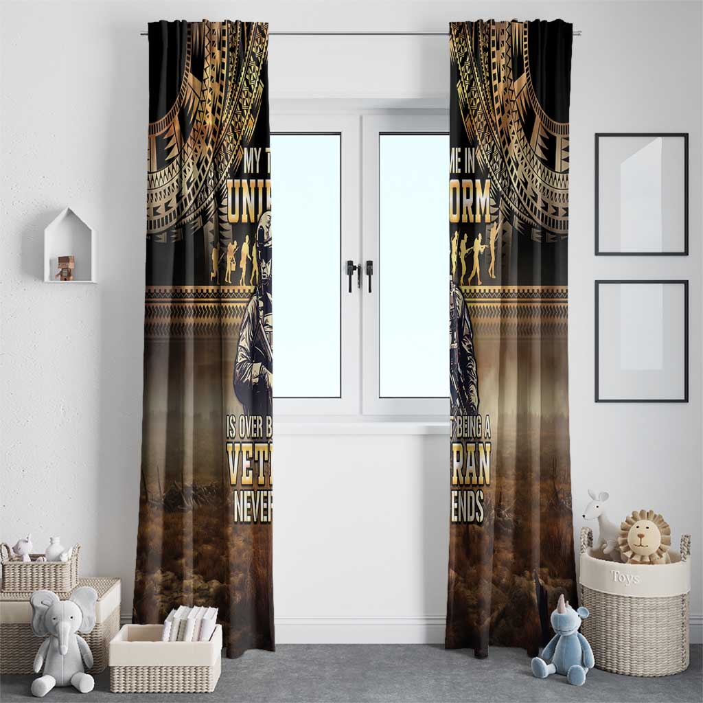 Polynesia Veterans Day Window Curtain Thank You Veterans Polynesian Pattern