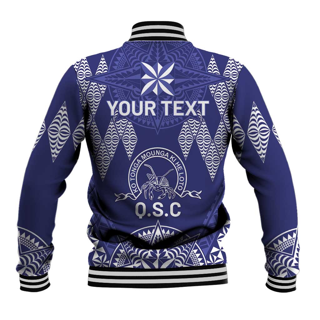 Personalised Queen Salote College Centenary Baseball Jacket Tongan Kupesi Pattern LT05 - Polynesian Pride