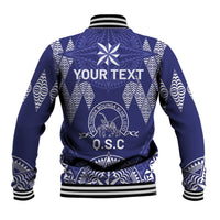 Personalised Queen Salote College Centenary Baseball Jacket Tongan Kupesi Pattern LT05 - Polynesian Pride