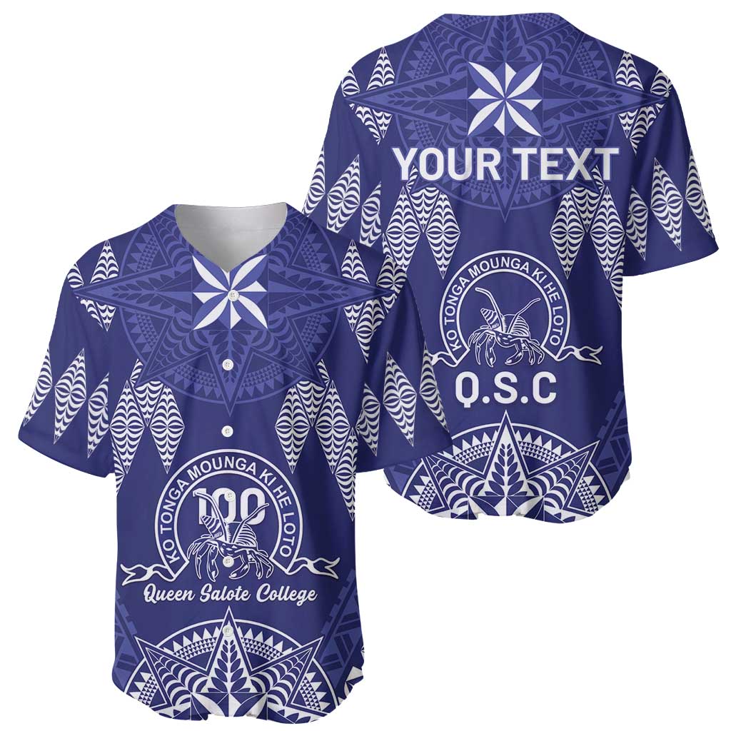 Personalised Queen Salote College Centenary Baseball Jersey Tongan Kupesi Pattern - Polynesian Pride