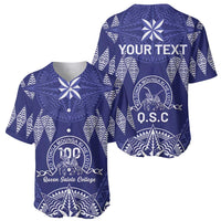 Personalised Queen Salote College Centenary Baseball Jersey Tongan Kupesi Pattern - Polynesian Pride
