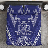 Queen Salote College Centenary Bedding Set Tongan Kupesi Pattern LT05 Navy - Polynesian Pride