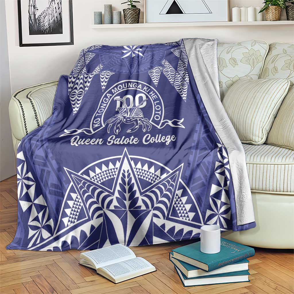 Queen Salote College Centenary Blanket Tongan Kupesi Pattern LT05 Navy - Polynesian Pride
