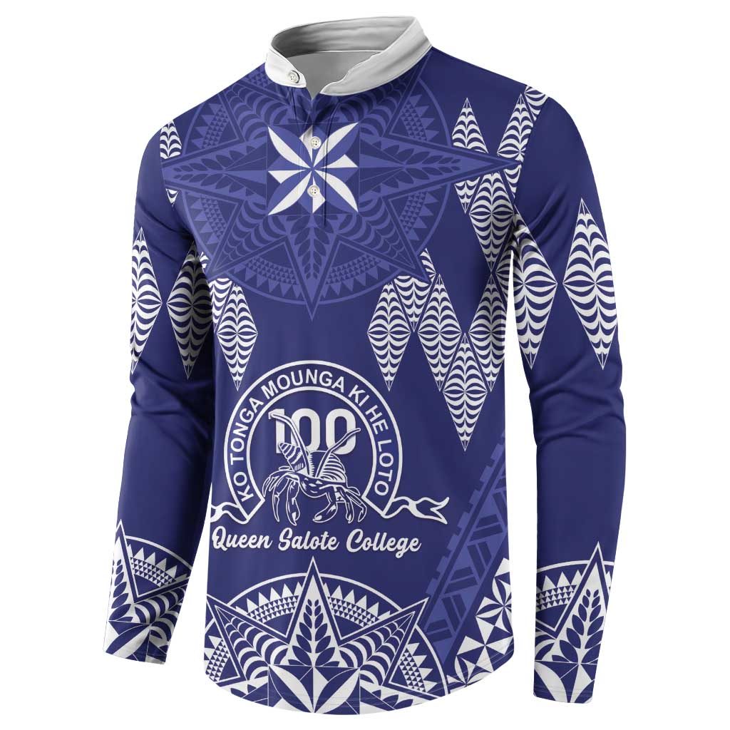 Personalised Queen Salote College Centenary Button Sweatshirt Tongan Kupesi Pattern LT05 - Polynesian Pride
