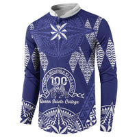 Personalised Queen Salote College Centenary Button Sweatshirt Tongan Kupesi Pattern LT05 - Polynesian Pride