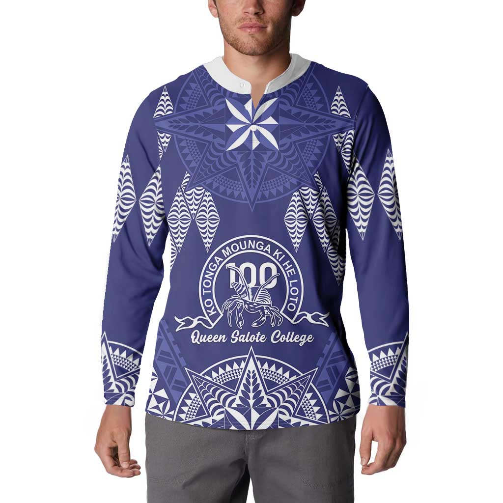 Personalised Queen Salote College Centenary Button Sweatshirt Tongan Kupesi Pattern LT05 - Polynesian Pride
