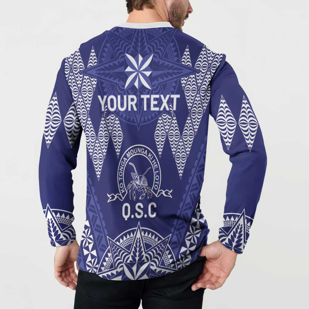 Personalised Queen Salote College Centenary Button Sweatshirt Tongan Kupesi Pattern LT05 - Polynesian Pride