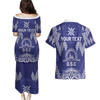 Personalised Queen Salote College Centenary Couples Matching Puletasi and Hawaiian Shirt Tongan Kupesi Pattern - Polynesian Pride
