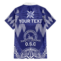 Personalised Queen Salote College Centenary Family Matching Off Shoulder Maxi Dress and Hawaiian Shirt Tongan Kupesi Pattern LT05 - Polynesian Pride