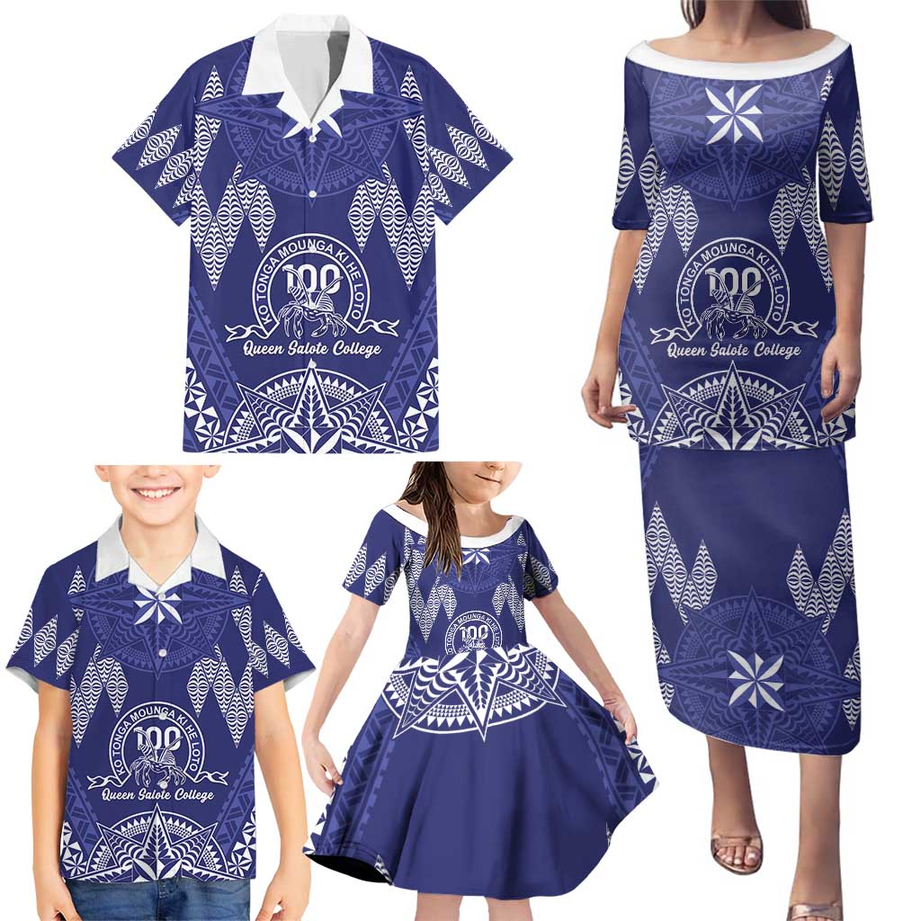 Personalised Queen Salote College Centenary Family Matching Puletasi and Hawaiian Shirt Tongan Kupesi Pattern LT05 - Polynesian Pride