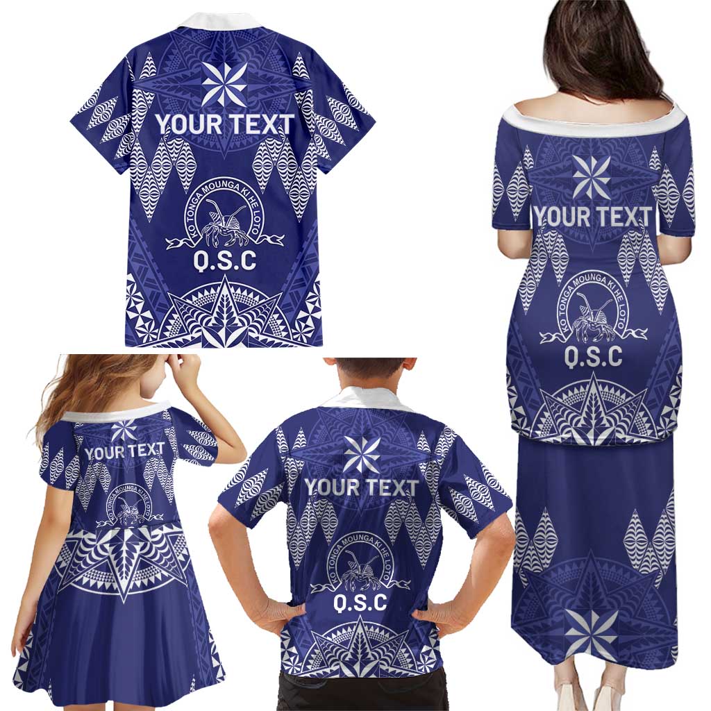 Personalised Queen Salote College Centenary Family Matching Puletasi and Hawaiian Shirt Tongan Kupesi Pattern LT05 - Polynesian Pride