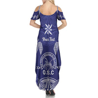 Personalised Queen Salote College Centenary Family Matching Summer Maxi Dress and Hawaiian Shirt Tongan Kupesi Pattern LT05 - Polynesian Pride