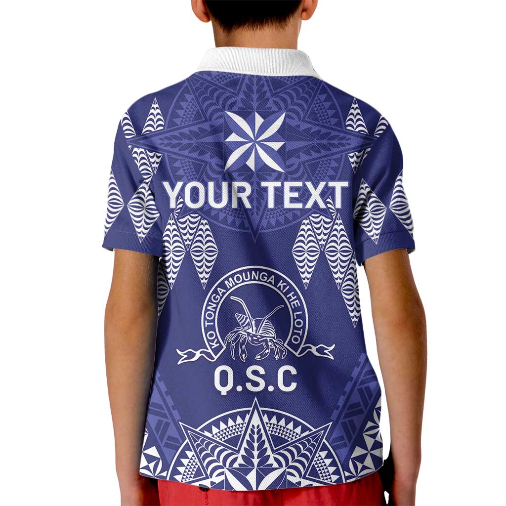 Personalised Queen Salote College Centenary Kid Polo Shirt Tongan Kupesi Pattern LT05 - Polynesian Pride