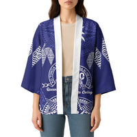 Personalised Queen Salote College Centenary Kimono Tongan Kupesi Pattern - Polynesian Pride