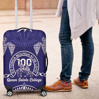 Queen Salote College Centenary Luggage Cover Tongan Kupesi Pattern LT05 Navy - Polynesian Pride