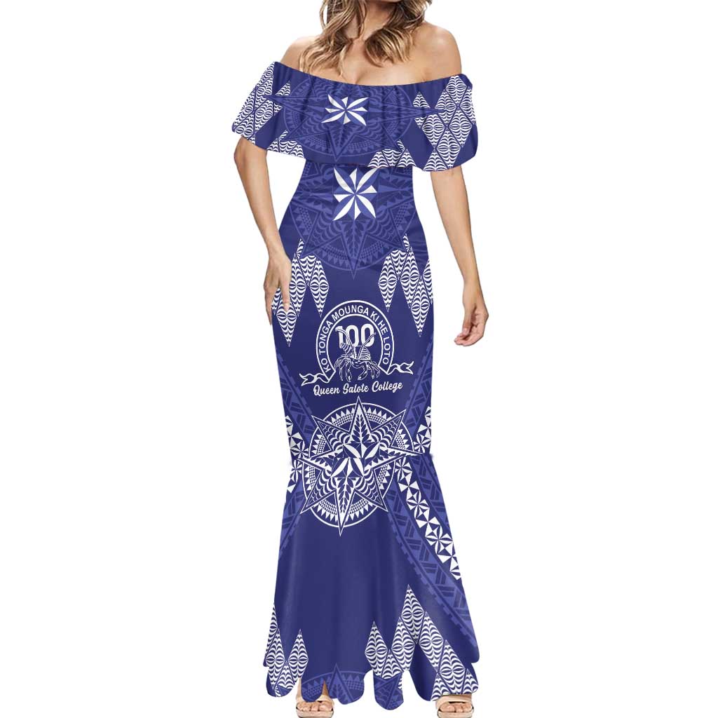Personalised Queen Salote College Centenary Mermaid Dress Tongan Kupesi Pattern LT05 - Polynesian Pride