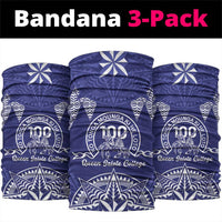 Queen Salote College Centenary Neck Gaiter Tongan Kupesi Pattern LT05 package One Size: 25*50cm Navy - Polynesian Pride
