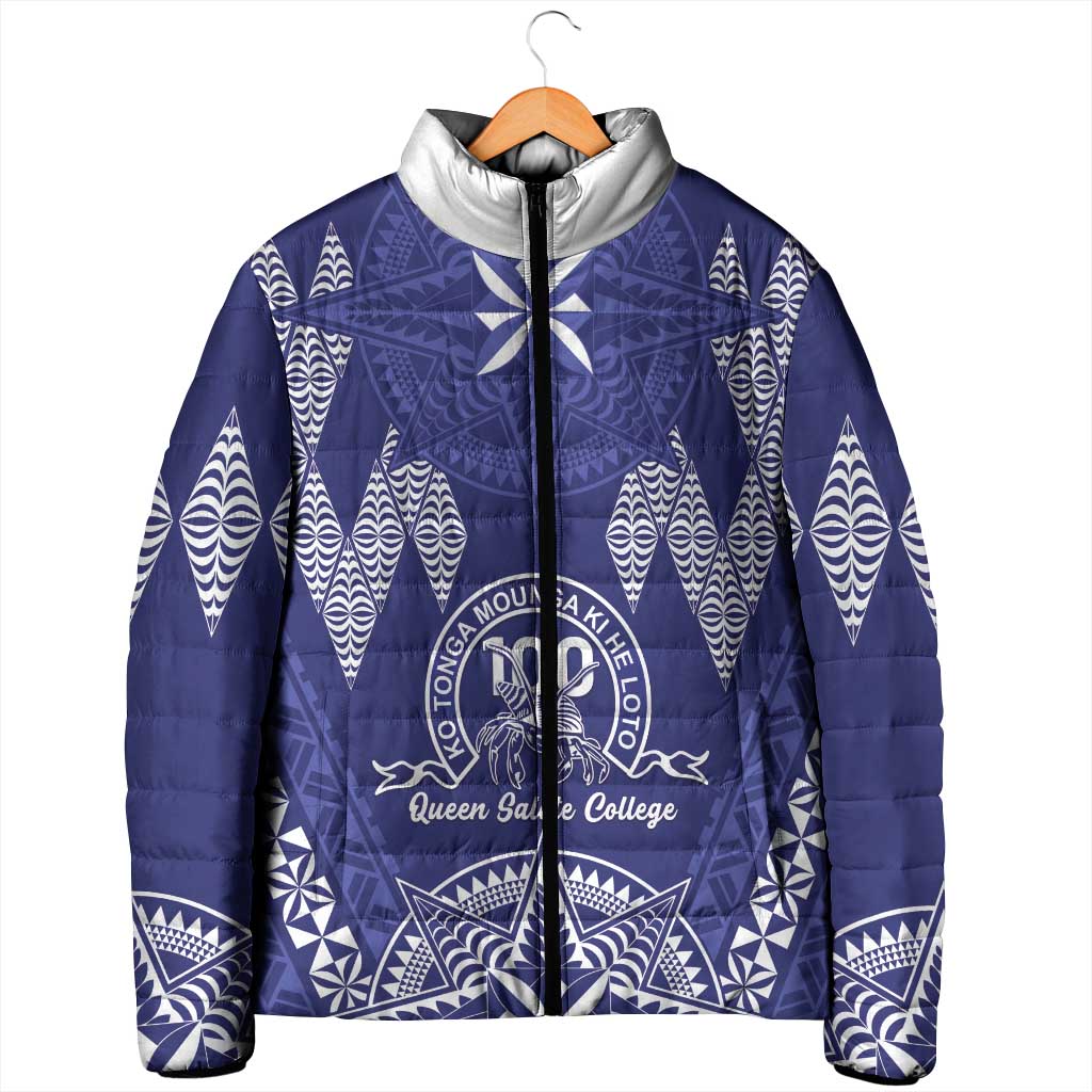 Personalised Queen Salote College Centenary Padded Jacket Tongan Kupesi Pattern LT05 - Polynesian Pride