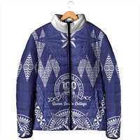 Personalised Queen Salote College Centenary Padded Jacket Tongan Kupesi Pattern LT05 - Polynesian Pride