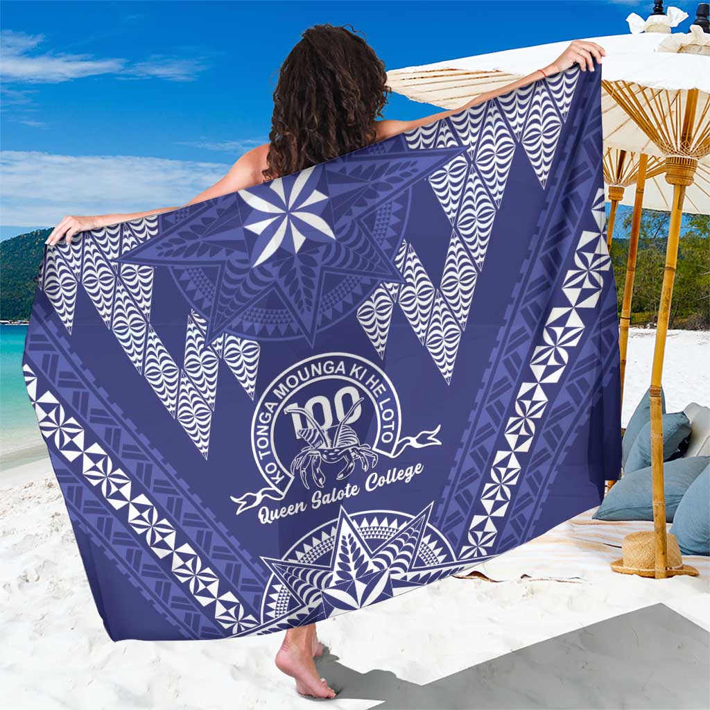 Queen Salote College Centenary Sarong Tongan Kupesi Pattern LT05 One Size 44 x 66 inches Navy - Polynesian Pride