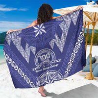Queen Salote College Centenary Sarong Tongan Kupesi Pattern LT05 One Size 44 x 66 inches Navy - Polynesian Pride